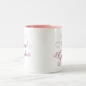Gepromoveerd tot Grote Oma faux sparkle roze paars Tweekleurige Koffiemok (Center)