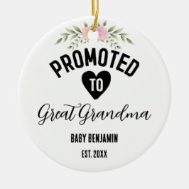 Gepromoveerd tot Grote Oma Gepersonaliseerde Baby  Keramisch Ornament