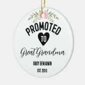 Gepromoveerd tot Grote Oma Gepersonaliseerde Baby Keramisch Ornament (Links)