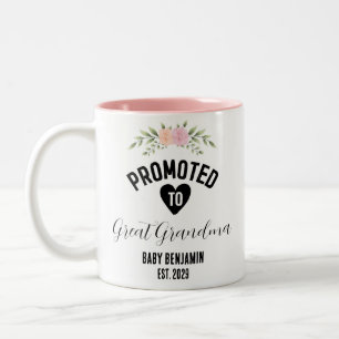Gepromoveerd tot Grote Oma Gepersonaliseerde Baby  Tweekleurige Koffiemok