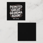 Gepromoveerd tot Grote Oma Weer Leuk Zwangerschaps Vierkante Visitekaartje (Voorkant / Achterkant)