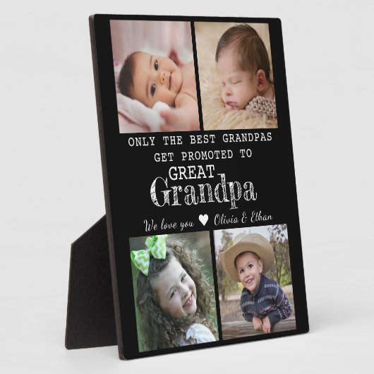 Gepromoveerd tot Grote Opa 4 Fotocollage Fotoplaat (Zijkant)
