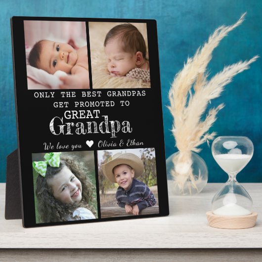 Gepromoveerd tot Grote Opa 4 Fotocollage Fotoplaat (Zijkant)