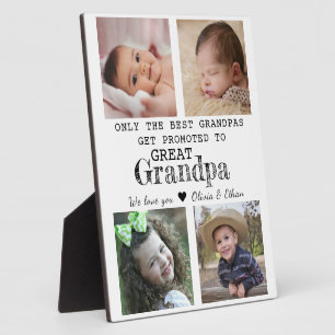 Gepromoveerd tot Grote Opa 4 Fotocollage Wit Fotoplaat