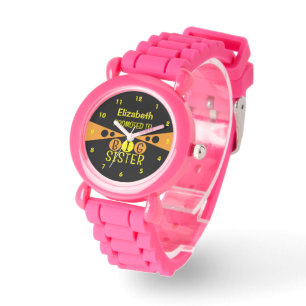 Gepromoveerd tot grote zus naam geel sinaasappel horloge