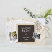 Gepromoveerd tot grote zus tweede Baby fotozwanger Aankondiging (Staand voorkant)