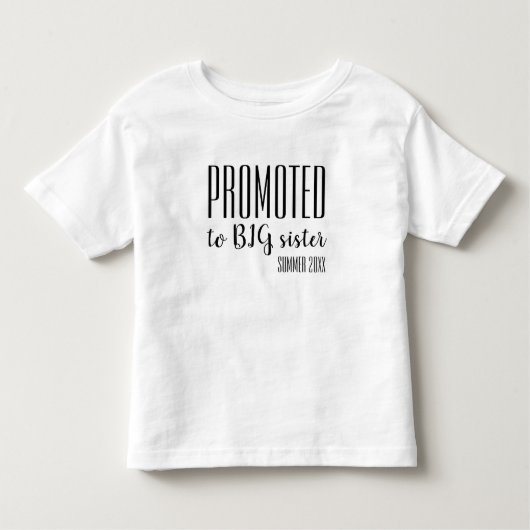 Gepromoveerd tot grote zus zwangerschap aankondigi kinder shirts (Voorkant)