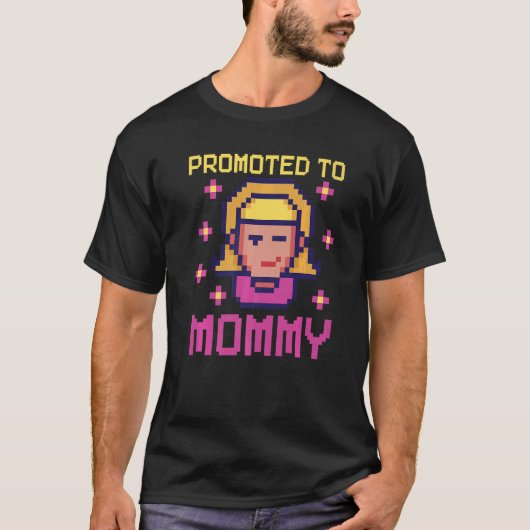 Gepromoveerd tot mama retro gaming t-shirt (Voorkant)