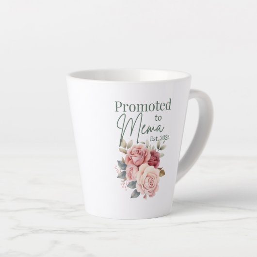 Gepromoveerd tot Mema Mok – Floral Grootmoeder Gif (Rechterhoek)