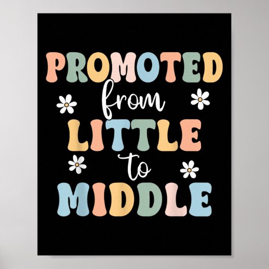 Gepromoveerd tot Middle Brother Sister Toddler Bab Poster (Voorkant)