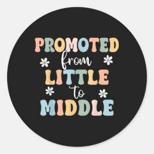Gepromoveerd tot Middle Brother Sister Toddler Bab Ronde Sticker