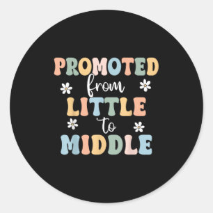 Gepromoveerd tot Middle Brother Sister Toddler Bab Ronde Sticker