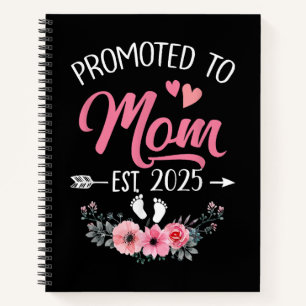 Gepromoveerd tot Mom Est 2025 Moederdag eerste kee Notitieboek