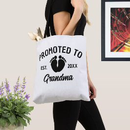 Gepromoveerd tot Oma Baby Footprints Tote Bag