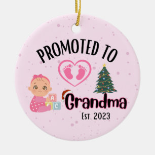 Gepromoveerd tot oma - Baby meisje Xmas Keramisch Ornament