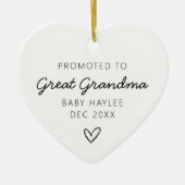 Gepromoveerd tot Oma Baby voor- en achternaam Keramisch Ornament (Voorkant)