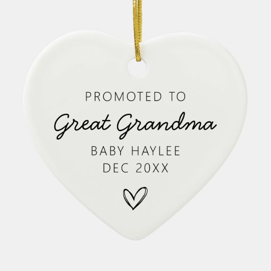 Gepromoveerd tot Oma Baby voor- en achternaam Keramisch Ornament (Voorkant)