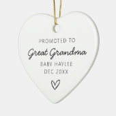 Gepromoveerd tot Oma Baby voor- en achternaam Keramisch Ornament (Links)
