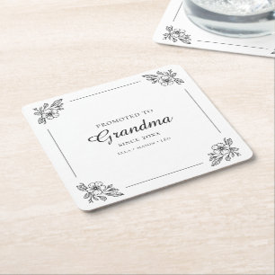 Gepromoveerd tot Oma Classic Elegant Minimal Flora Kartonnen Onderzetters