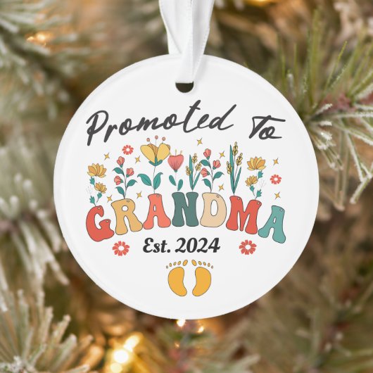 Gepromoveerd tot Oma Est. 2024 GranAcryl Ornament (Boom)