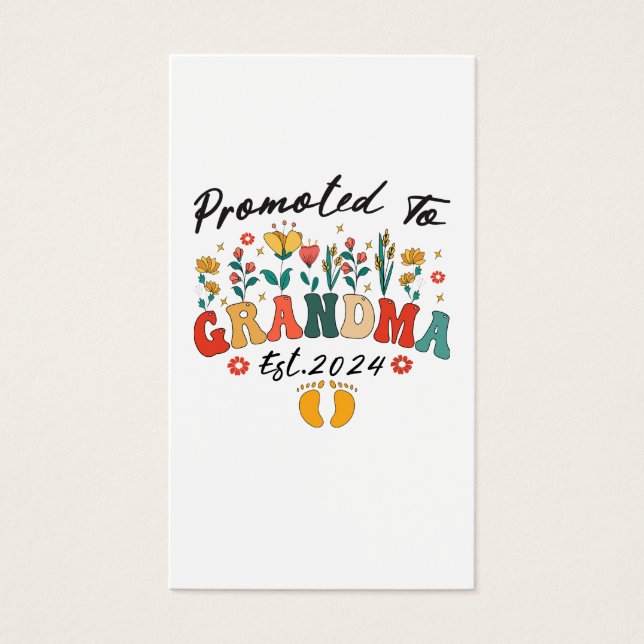 Gepromoveerd tot Oma Est. 2024 GrandparProfile Kaa Visitekaartje (Voorkant)