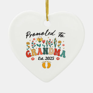 Gepromoveerd tot Oma Est. 2024 GrootoudersOrnament Keramisch Ornament