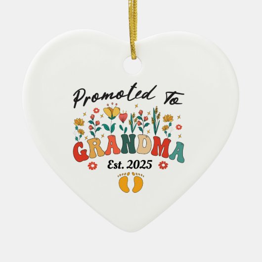Gepromoveerd tot Oma Est. 2024 GrootoudersOrnament Keramisch Ornament (Voorkant)