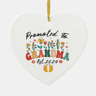 Gepromoveerd tot Oma Est. 2024 GrootoudersOrnament Keramisch Ornament