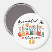 Gepromoveerd tot Oma Est. 2024 GrootoudersOrnament Magneet (Voorkant / Achterkant)