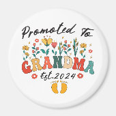 Gepromoveerd tot Oma Est. 2024 GrootoudersOrnament Magneet (Voorkant)