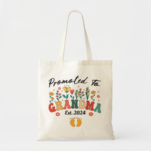 Gepromoveerd tot Oma Est. 2024 GrootoudersTote Bag Tote Bag (Voorkant)