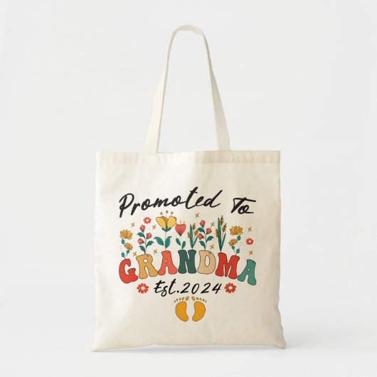 Gepromoveerd tot Oma Est. 2024 GrootoudersTote Bag Tote Bag (Voorkant)