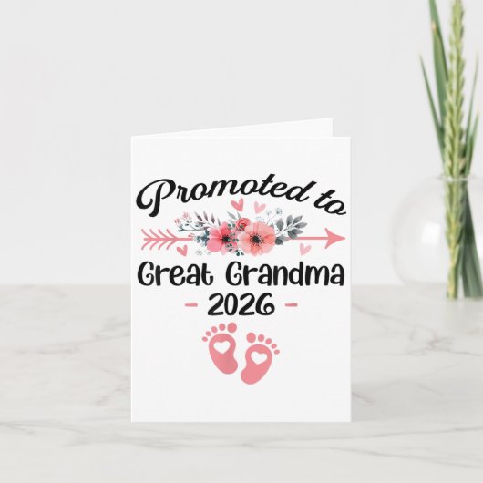 Gepromoveerd tot Oma Est 2026 Floral _1 Kaart (Voorkant)