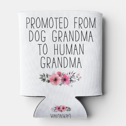 Gepromoveerd tot oma Grappige Bloemen Blikjeskoeler (Achterkant)