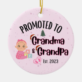 Gepromoveerd tot oma & opa - Baby meisje Xmas Keramisch Ornament
