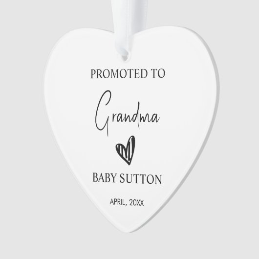 Gepromoveerd tot oma zwangerschap aankondiging gew ornament (voorkant)
