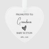 Gepromoveerd tot oma zwangerschap aankondiging gew ornament (voorkant)