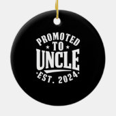 Gepromoveerd tot oom 2024 zwangerschap Aankondigin Keramisch Ornament (Achterkant)