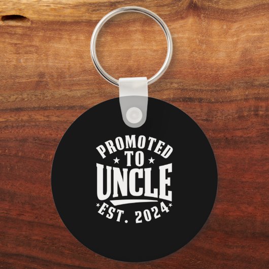 Gepromoveerd tot oom 2024 zwangerschap Aankondigin Sleutelhanger (Achterkant)