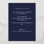 Gepromoveerd tot oom / chique hart marine blauw go folie uitnodiging (Achterkant)