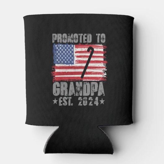 Gepromoveerd tot opa 2024 voor zwangerschap baby a blikjeskoeler (Achterkant)