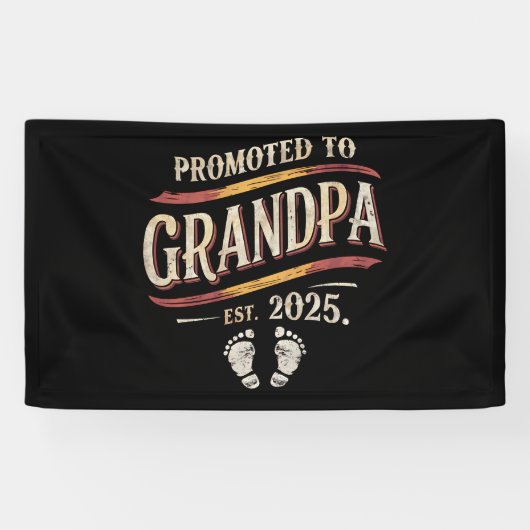 Gepromoveerd tot opa 2025 opa est 2025 spandoek (Horizontaal)
