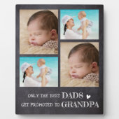 Gepromoveerd tot Opa 4 foto Rustiek schoolbord Fotoplaat (Voorkant)