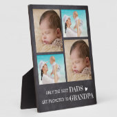 Gepromoveerd tot Opa 4 foto Rustiek schoolbord Fotoplaat (Zijkant)