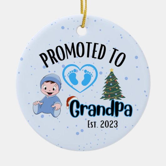 Gepromoveerd tot opa - Baby Boy Xmas Ornament (Voorkant)