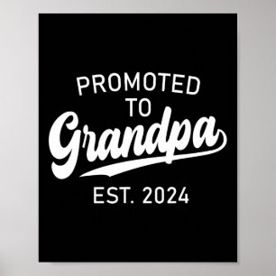 Gepromoveerd tot opa est 2024 voor nieuwe opa vade poster