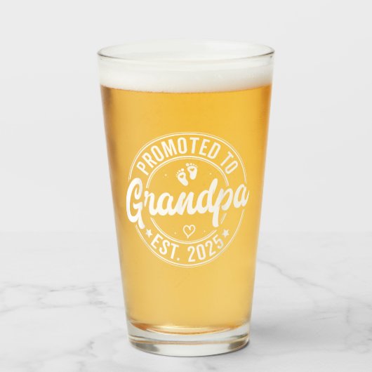 Gepromoveerd tot opa est 2025, geschenken voor nie glas (Voorkant gevuld)