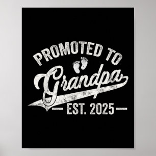 Gepromoveerd tot Opa Est 2025 Nieuwe Opa Verwacht Poster