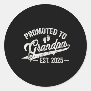 Gepromoveerd tot Opa Est 2025 Nieuwe Opa Verwacht  Ronde Sticker