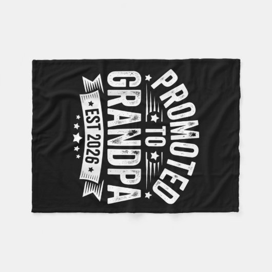 Gepromoveerd tot Opa Est 2026 Grootouders Baby Ann Fleece Deken (Voorkant (Horizontaal))